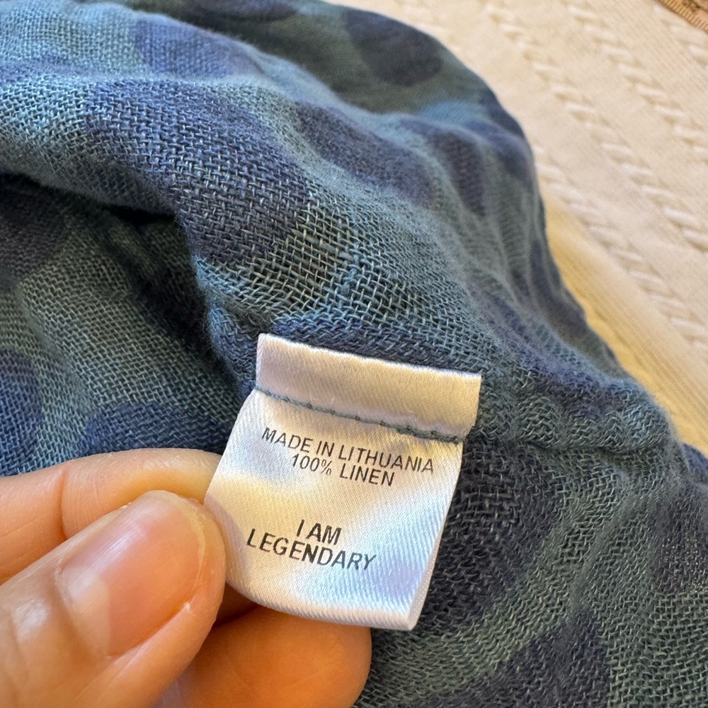 NWT FLAX Designs Linen Shirt Spartan Pullover OCEAN DOT L - Picture 12 of 12